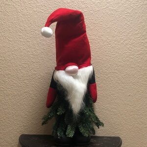 Festive Red Gnome with Green Accents